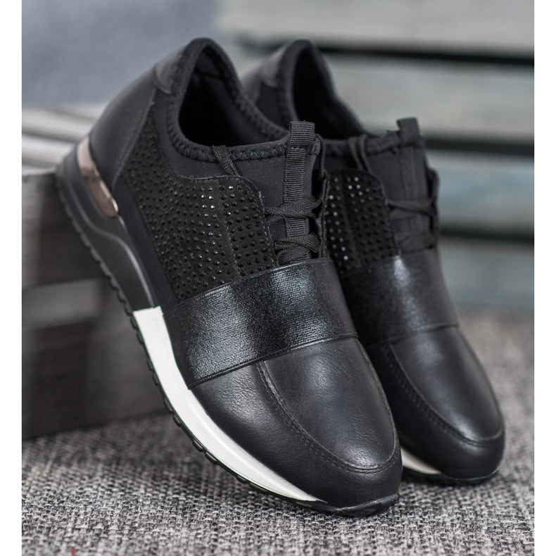 RTX WALK Adidași negri cu cristale negru 2