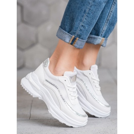 SHELOVET Pantofi sport la modă alb galben 2