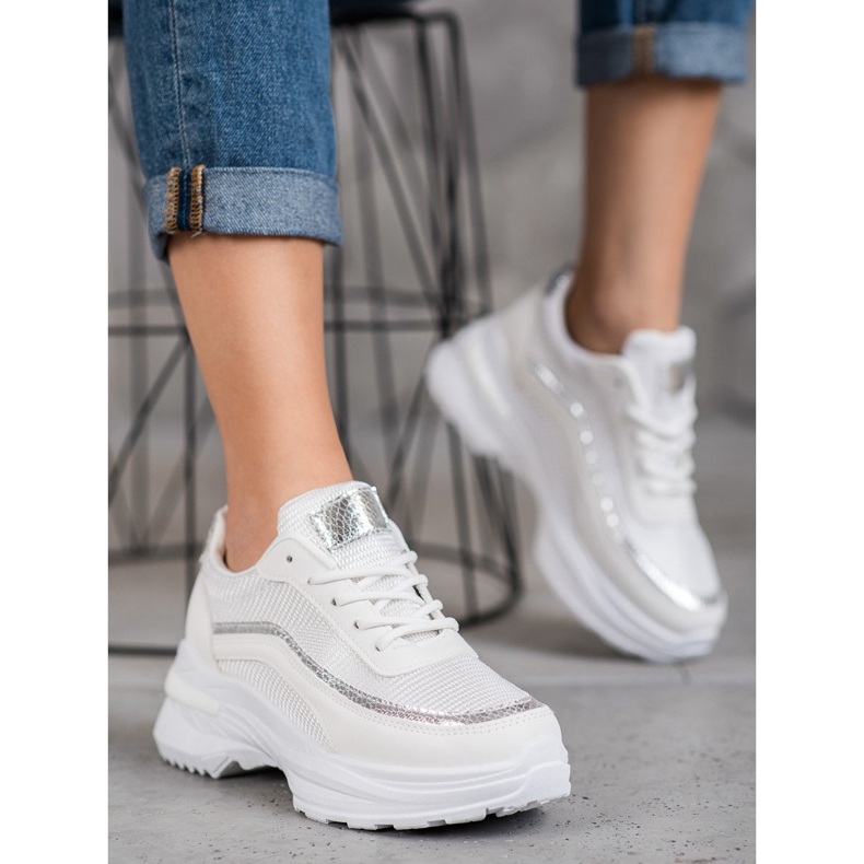 SHELOVET Pantofi sport la modă alb galben 1