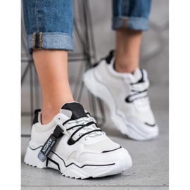 SHELOVET Adidași de modă pentru femei alb negru 1