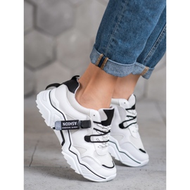 SHELOVET Adidași de modă pentru femei alb negru 2
