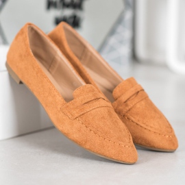 Best Shoes Mocasini din piele de căprioară în Spitz maro 1