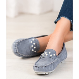 Filippo Mocasini din piele cu perle gri 2 Filippo Mocasini din piele cu perle gri 2