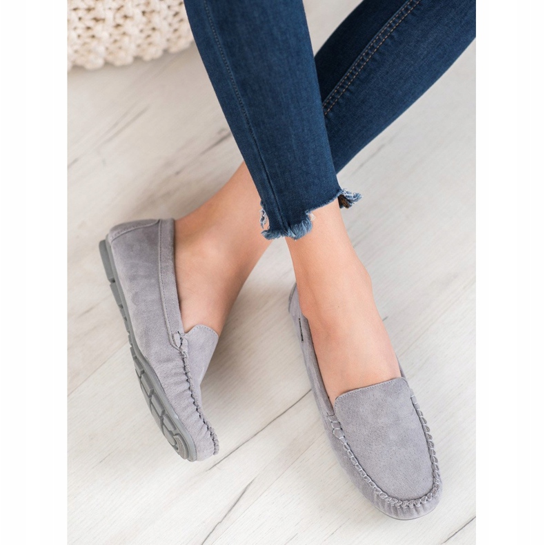 Moxine VINCEZA din piele clasică gri 2