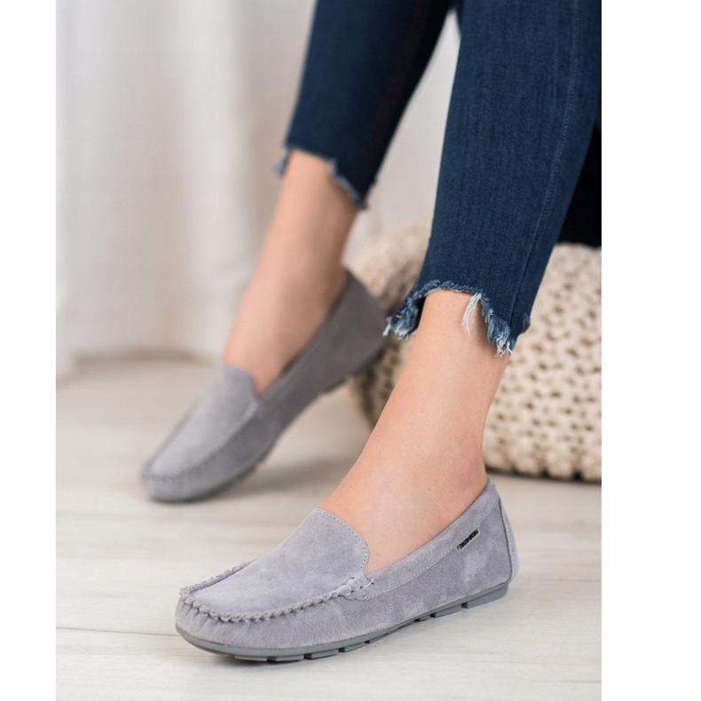 Moxine VINCEZA din piele clasică gri 1