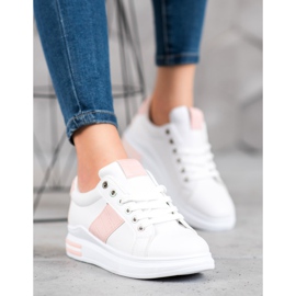 Weide Pantofi sport cu inserții roz alb 2