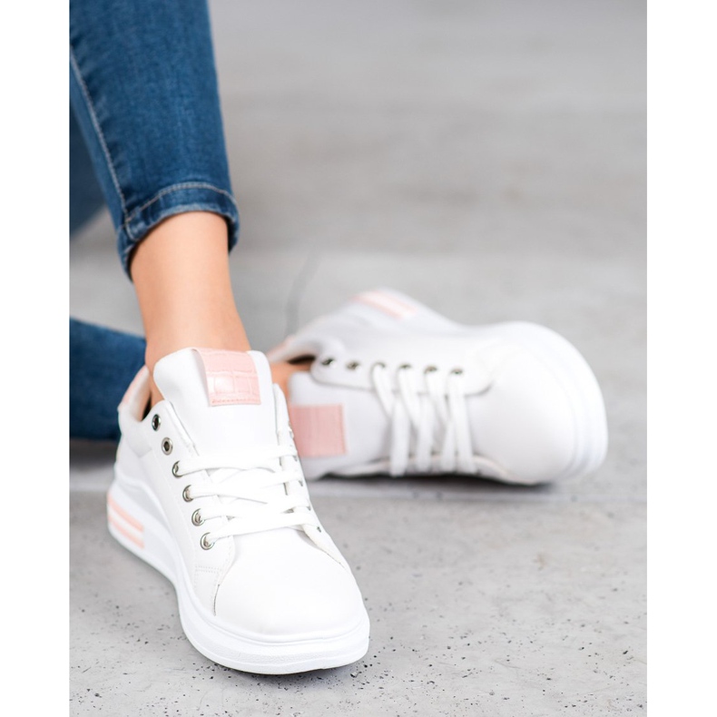 Weide Pantofi sport cu inserții roz alb 1