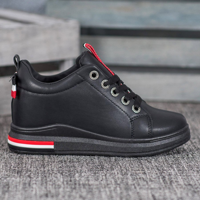 Weide Adidași cu pană ascunsă negru roșu 1