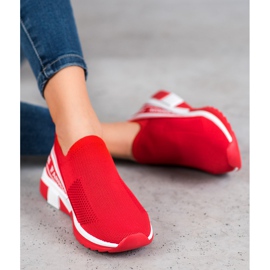 SHELOVET Moda ajurată Slipony alb roșu 1