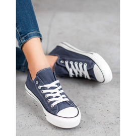 McKey Adidași din material textil elegant albastru marin 4