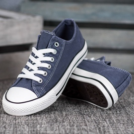 McKey Adidași din material textil elegant albastru marin 3