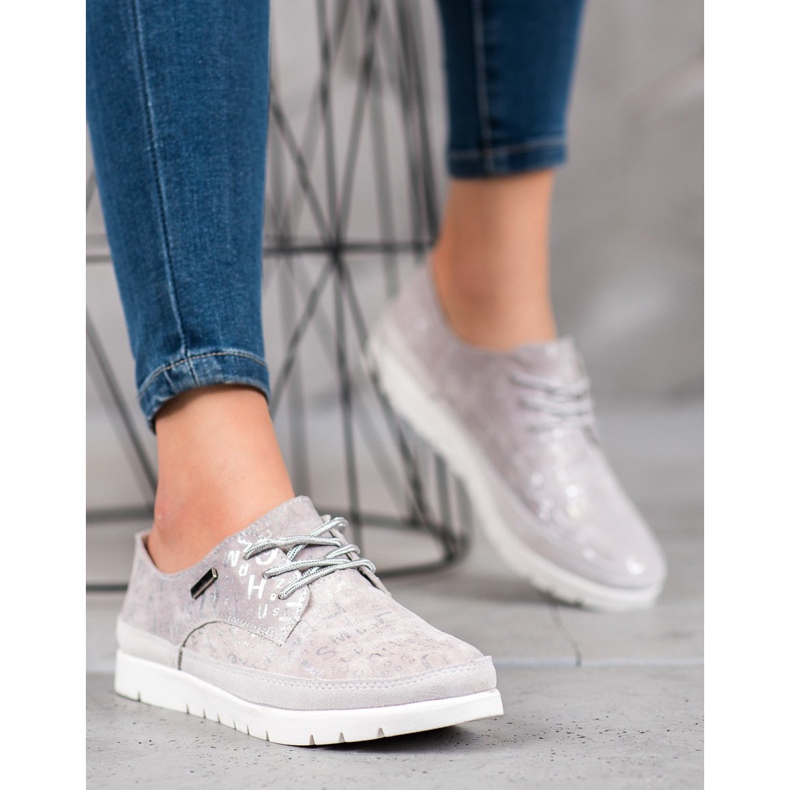 Filippo Pantofi din piele pe platformă gri 1