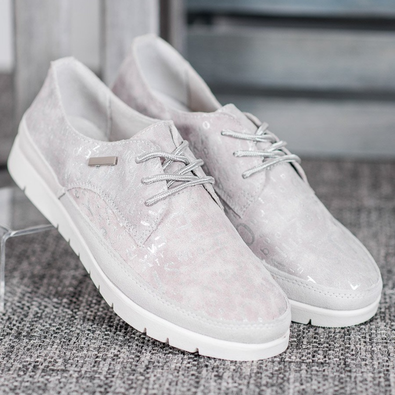 Filippo Pantofi din piele pe platformă gri 2