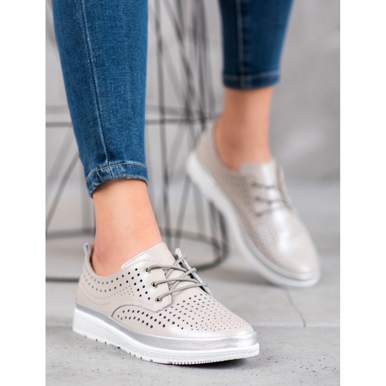 Filippo Cizme de piele ajurată maro gri 2 Filippo Cizme de piele ajurată maro gri 2