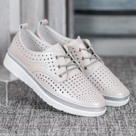 Filippo Cizme de piele ajurată maro gri 1 Filippo Cizme de piele ajurată maro gri 1