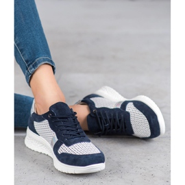 Filippo Pantofi din piele cu efect holo alb albastru marin gri 1