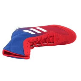 Pantofi de box adidas Box Hog Plus albastru-roșu 4