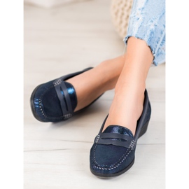 Comer Mocasini eleganți pe platformă albastru marin albastru 2