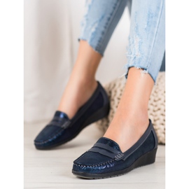 Comer Mocasini eleganți pe platformă albastru marin albastru 1