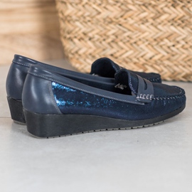Comer Mocasini eleganți pe platformă albastru marin albastru 4