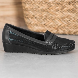 Comer Mocasini eleganți pe platformă negru 1