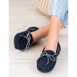 Filippo Mocasini din piele cu arc cu dungi albastru 2