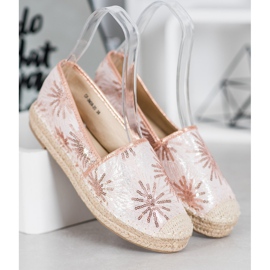Best Shoes Espadrile cu paiete roz 2