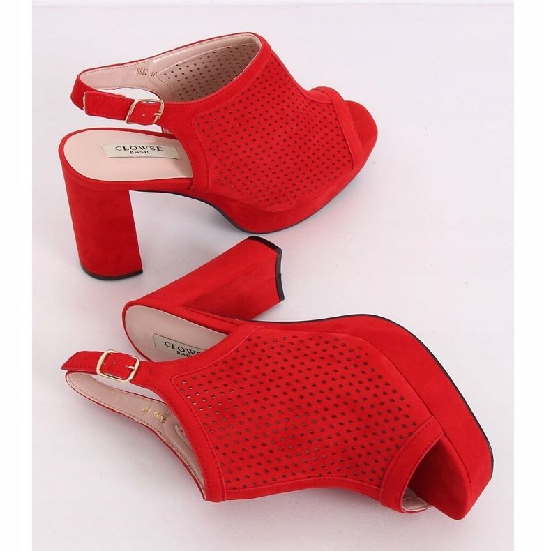 Tocuri înalte ajurate roșii 9R82 Roșu 2