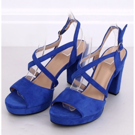 Sandale tocuri înalte cobalt 9272 Azul albastru marin multicolor 2