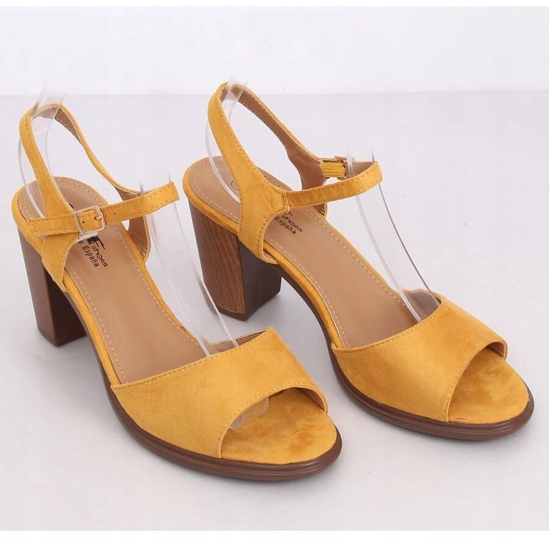 Sandale cu toc miere 660-6 Galben 1