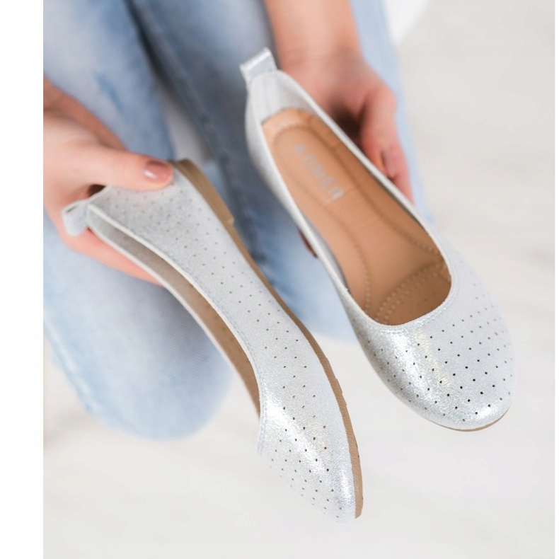 SHELOVET Balerine ajurate argint 1