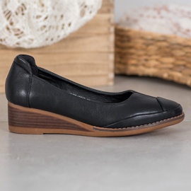 Vinceza Pompă casual cu pană negru 1