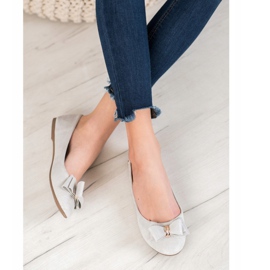 Elegante balerini cu arc VINCEZA gri 2