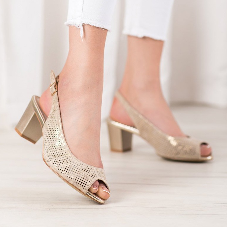 Goodin Tocuri înalte cu ajur galben 2