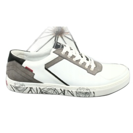 Pantofi sport din piele Badura 3361 alb negru gri 3