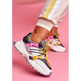 SEA Încălțăminte sport albă pentru femei LA91 negru multicolor galben 1