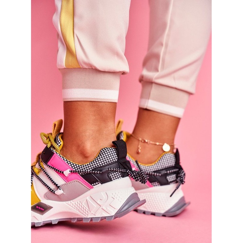 SEA Încălțăminte sport albă pentru femei LA91 negru multicolor galben 2