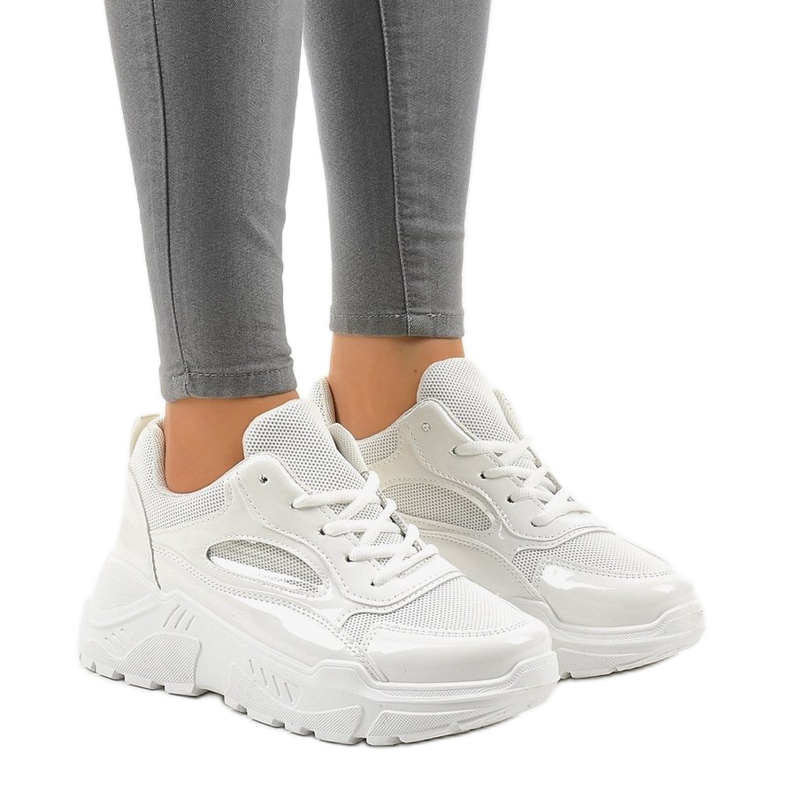 Pantofi sport de modă albi MS381E-9 1