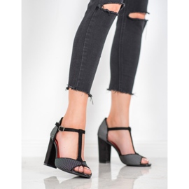 Goodin Sandale din piele cu imprimeu leopard maro negru 1