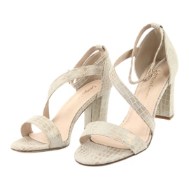 Sandale gladiator Sergio Leone SK870 bej de aur 5