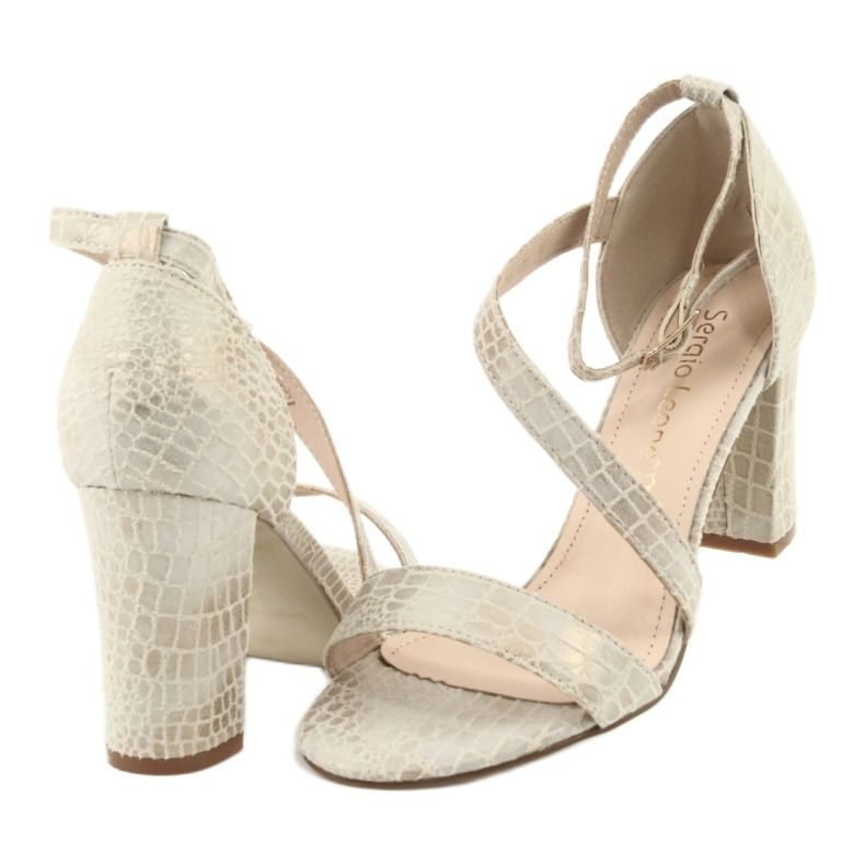 Sandale gladiator Sergio Leone SK870 bej de aur 6