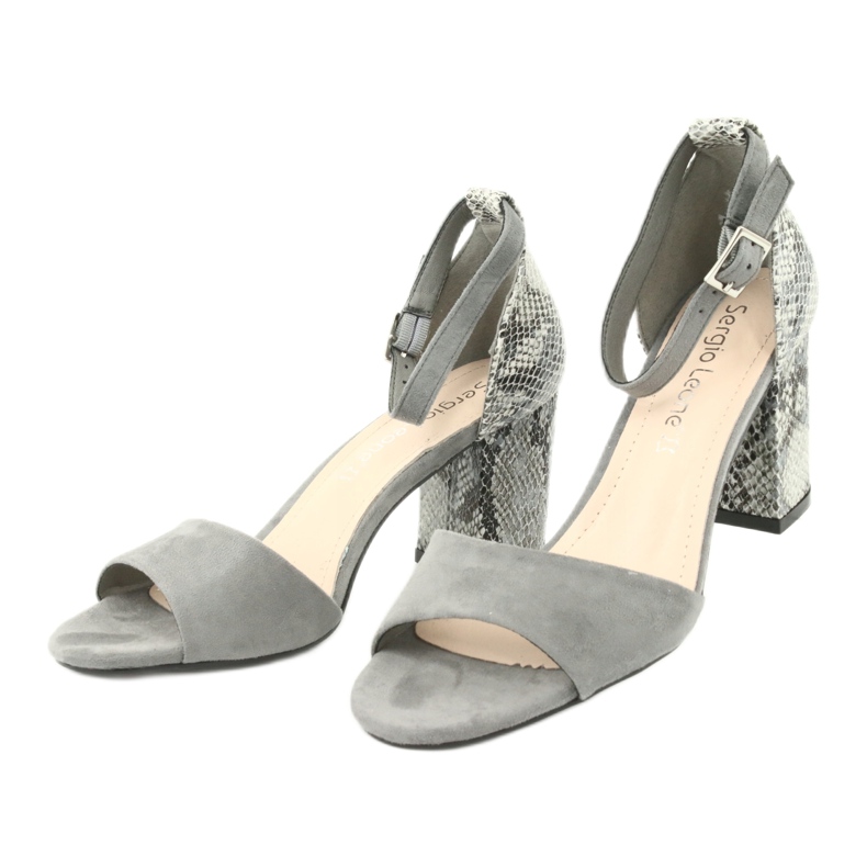 Sergio Leone Sandale pentru femei pe post -animal model SK873 gri 5