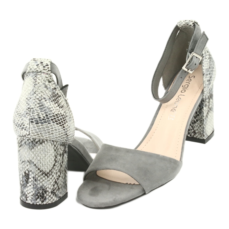 Sergio Leone Sandale pentru femei pe post -animal model SK873 gri 6