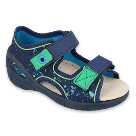 Pantofi pentru copii Befado pu 065X131 albastru marin albastru verde 1