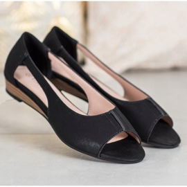 Ballerine VINCEZA Open Toe negru 3