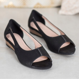 Ballerine VINCEZA Open Toe negru 4
