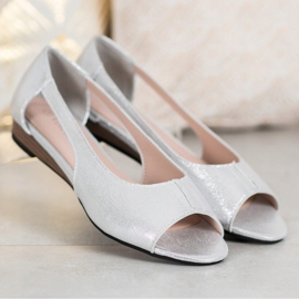 Ballerine VINCEZA Open Toe argint 2