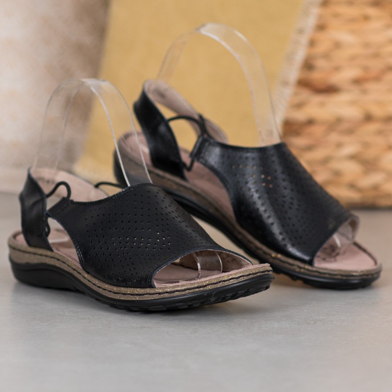 Pantofi confortabili din piele VINCEZA negru 1