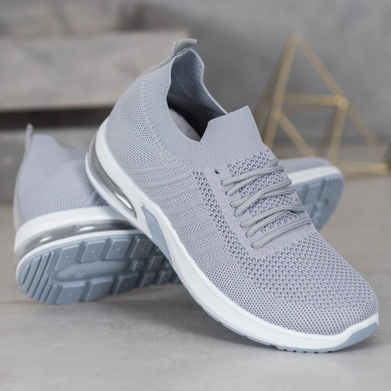 SHELOVET Încălțăminte textilă gri pe platformă 1