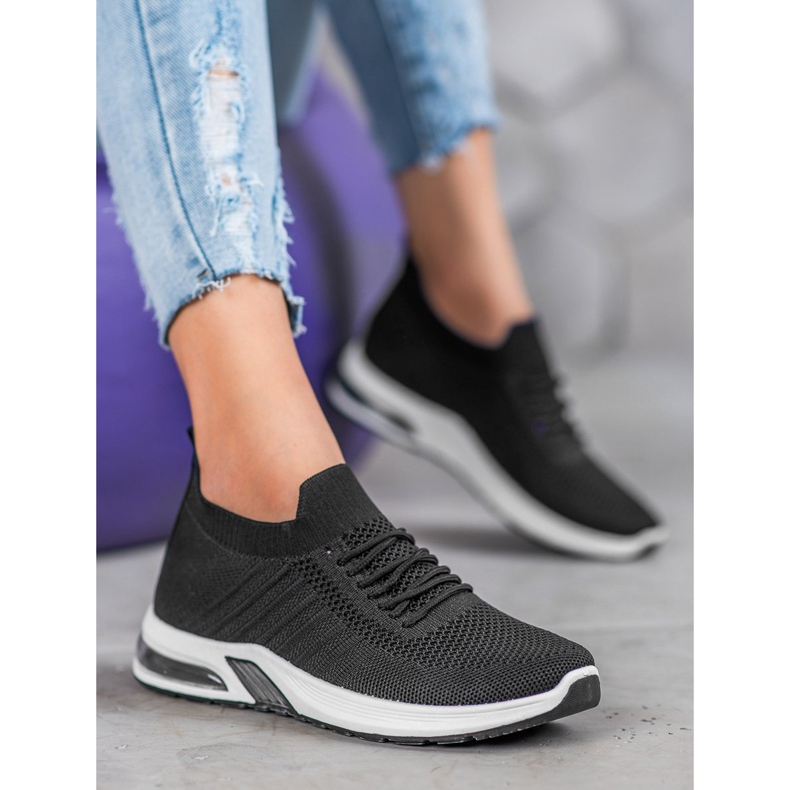 SHELOVET Încălțăminte textilă neagră pe platformă negru 1